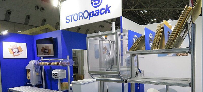 Eine Storopack Verpackungsstation